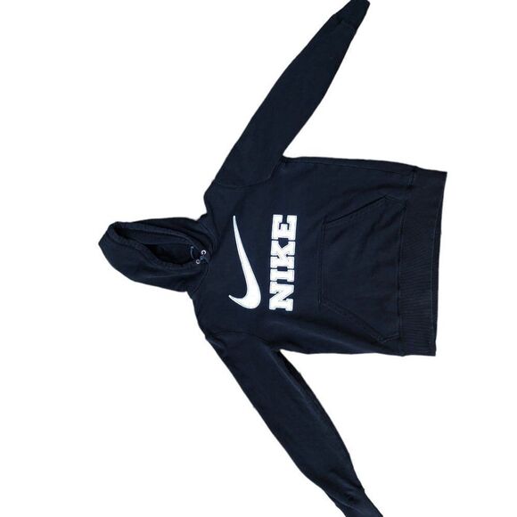 Vintage Embroidered Nike Hoodie Medium Big Logo Black - Picture 5 of 10